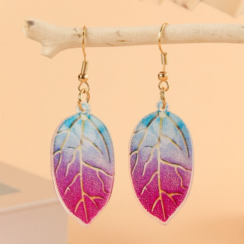 Wholesale Dead Leaf Acrylic Texture Earrings